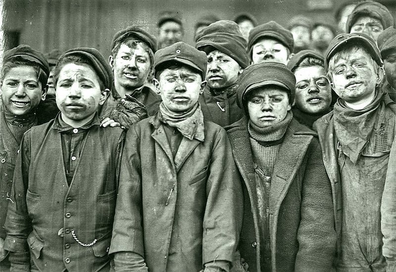 Льюис Уикес Хейн - шахтеры, шахта угольной компании Пенсильвании, январь 1911 года