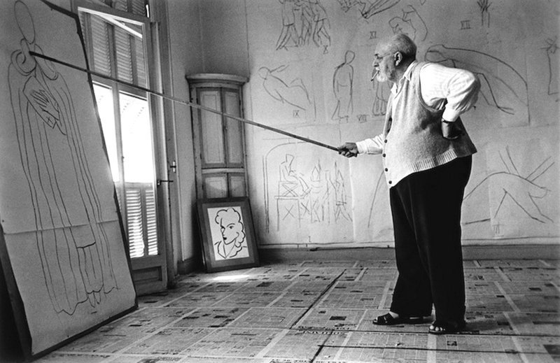 Роберт Капа - Анри Матисс в своей студии, Ницца, август 1949