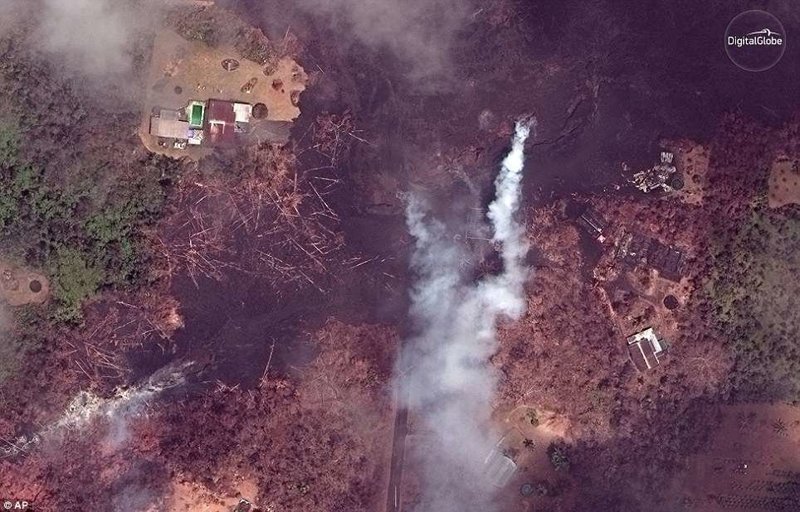 До и после: снимки со спутника, показывающие разрушительные последствия извержения Килауэа