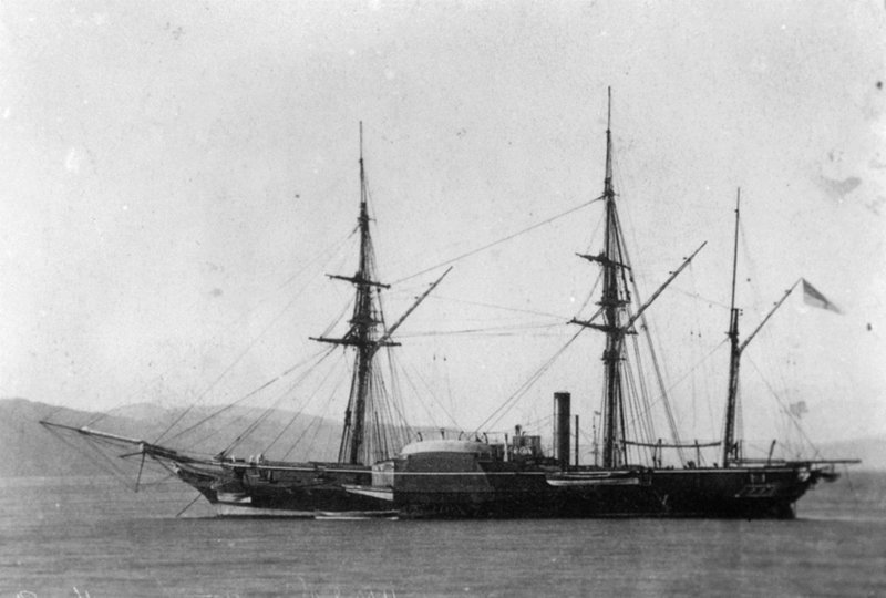 Пароход "Вираго", один из эскадры английских кораблей.