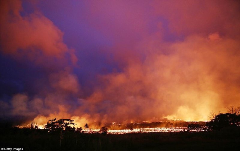 Аэросъемка последствий извержения вулкана Килауэа на Гавайях