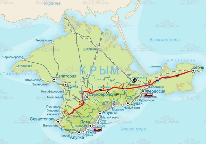 Схема крымской трассы «Таврида» © Графика ресурса krymoteka.com