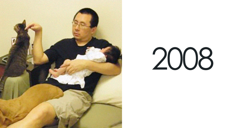 Сквозь время: отец с дочерью и питомцами ежегодно в течение 10 лет делали одну и ту же фотографию