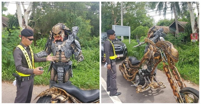 В Таиланде засняли Хищника на мотоцикле