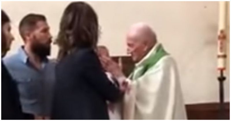 Католический священник ударил плачущего ребенка во время крещения