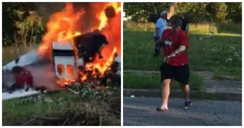 Подросток выбрался из обломков горящего самолета: видео