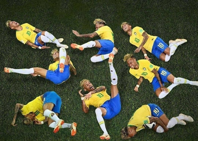 Переигрывания бразильского футболиста стали темой для фотожаб