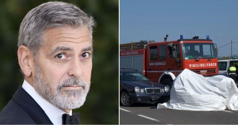 Джордж Клуни попал в аварию на своем скутере и был доставлен в больницу