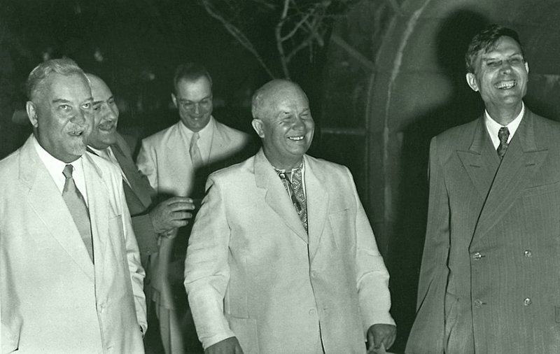 Николай Булганин, Никита Хрущев и Михаил Суслов,1955 г.