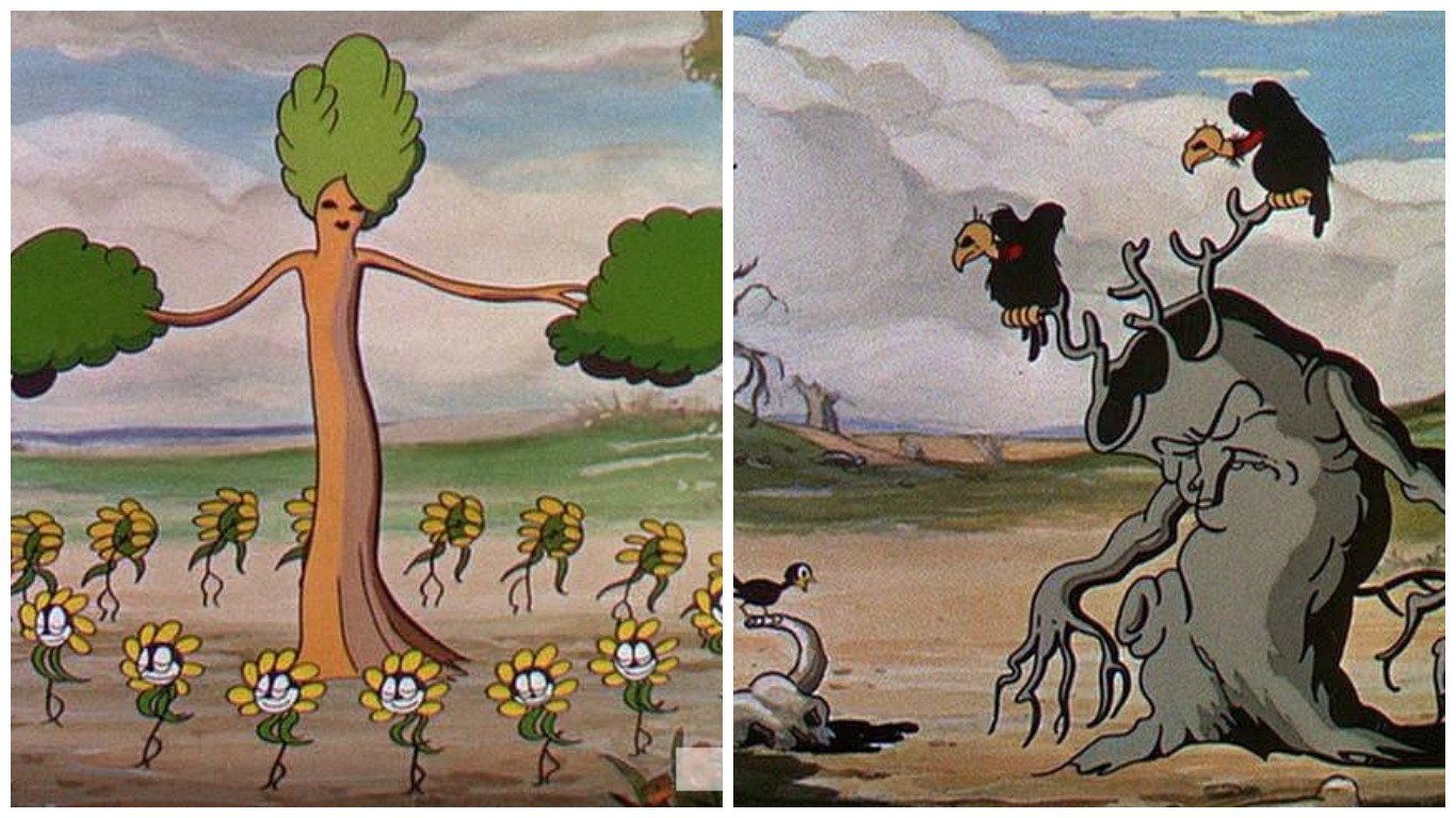 Где происходит действие мультфильма. Disney «цветы и деревья» 1932. Walt Disney цветы и деревья.