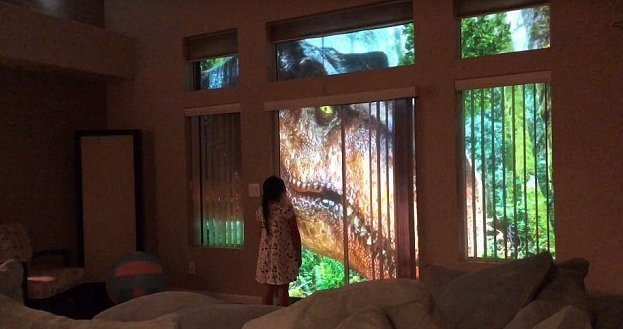 Папа сделал все так, чтобы дочь могла ″видеть″ динозавров прямо из своей спальни