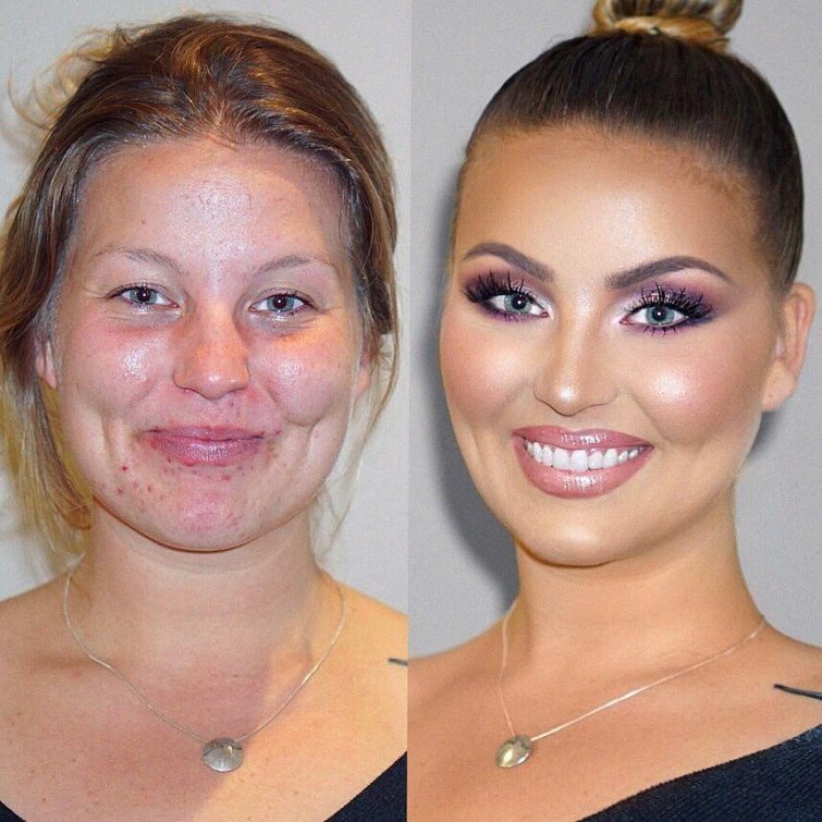 До и после макияжа делать thumbnail