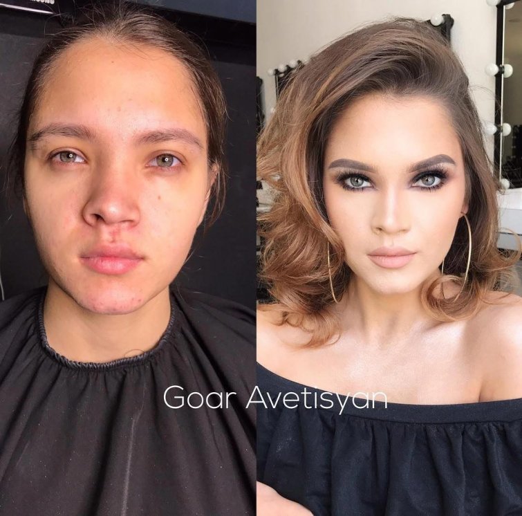 Женщины макияж до и после thumbnail