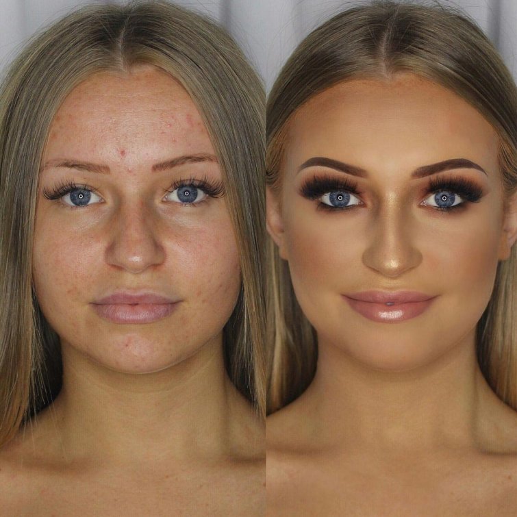 Изменить лицо помощью макияжа до после thumbnail