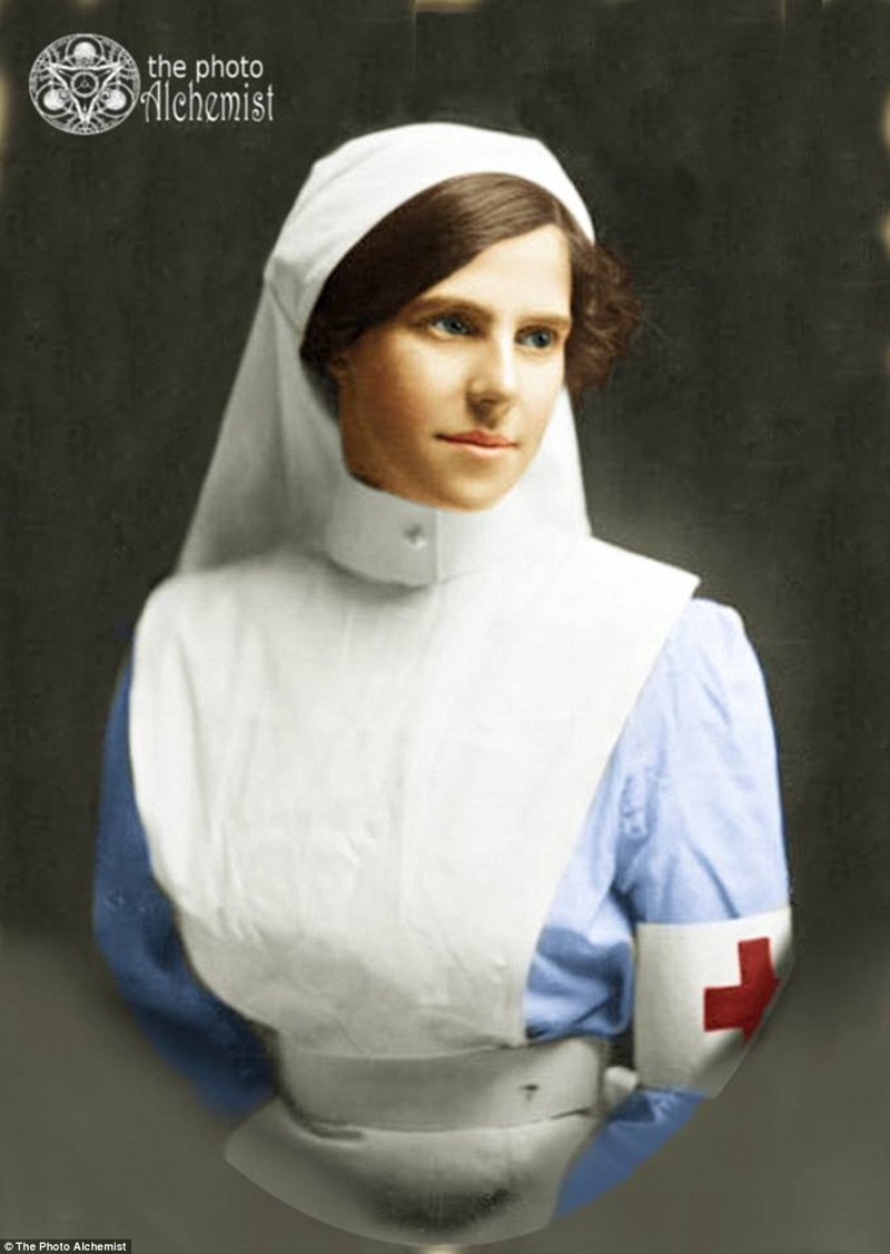 Медсестра Мэри Агнес Дэй, сотрудница армейской медицинской службы Queen Alexandra's Imperial Military Nursing Service Reserve, примерно 1915 - 1919 гг.