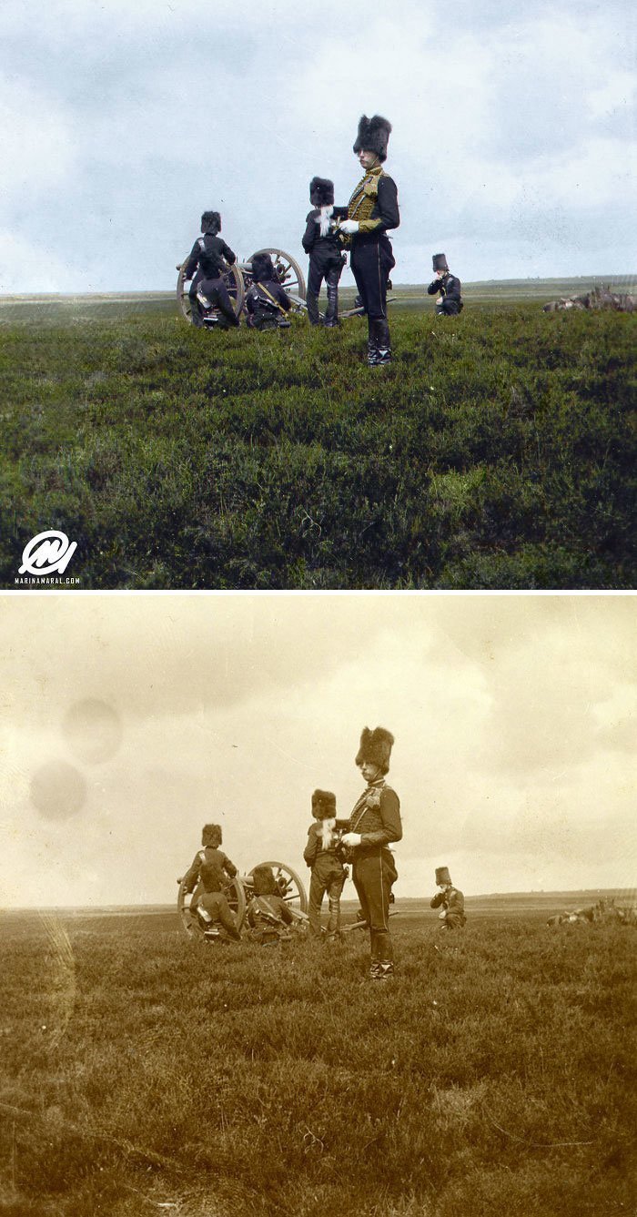 Учения конной артиллерии, Арнем, Нидерланды 1900-е