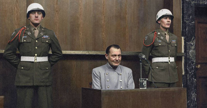 Подсудимый Герман Геринг на международном военном трибунале по делу военных преступников в Нюрнберге, 1946 год