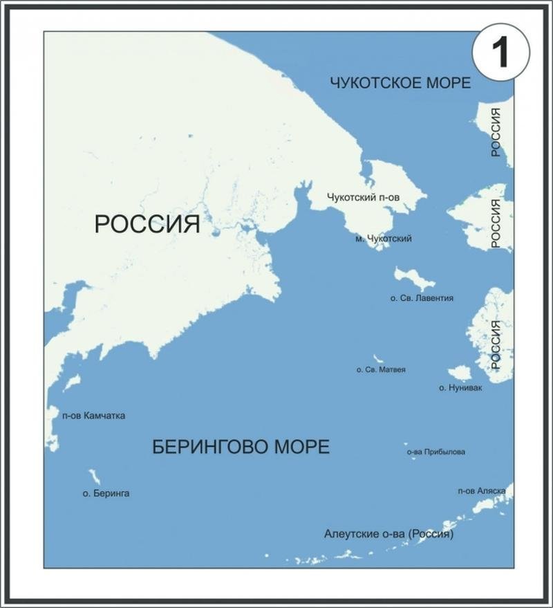 Берингово море карта