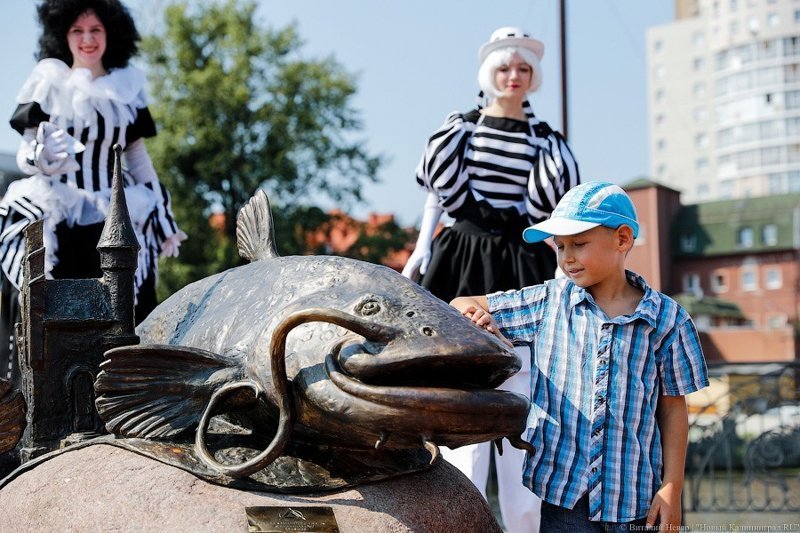 В Калининграде появился памятник гигантскому сому