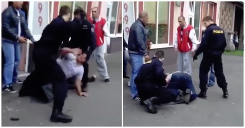 Чешские полицейские доходчиво объяснили пьяным цыганам, как себя нужно вести