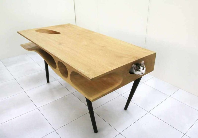 Стол, в котором кошки могут играть пока вы работаете