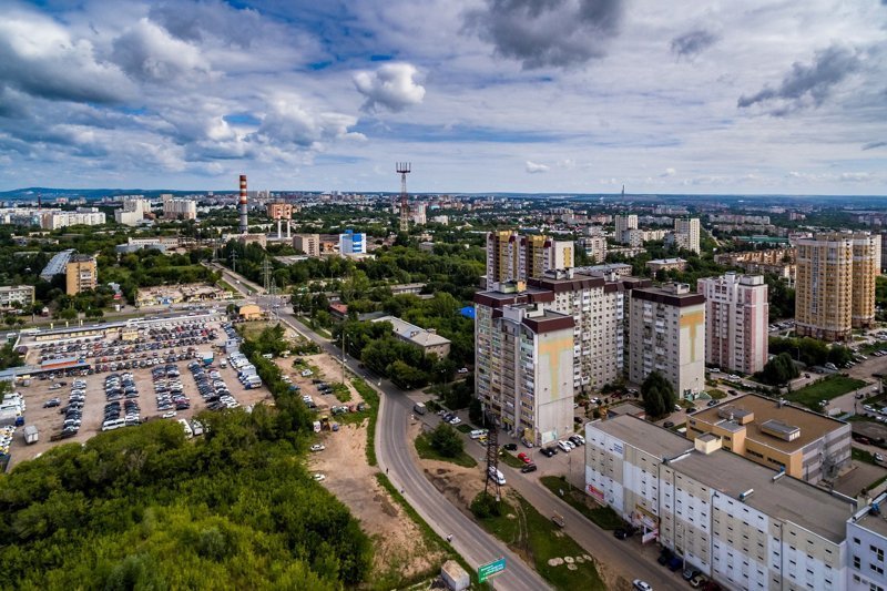 Самара с высоты, лето 2018. Часть 1(Пасмурная)