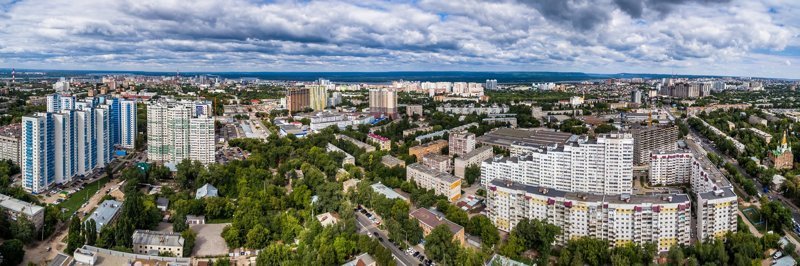 Самара с высоты, лето 2018. Часть 1(Пасмурная)