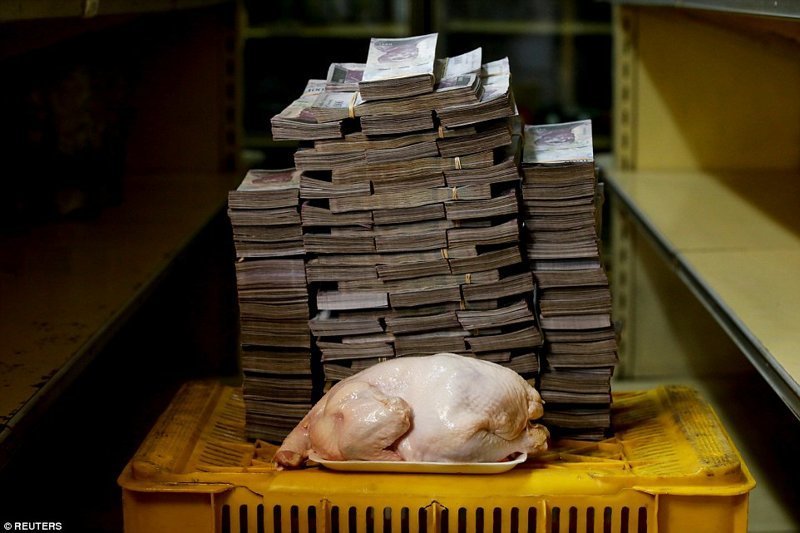 Стоимость одной курицы весом 2,4 кг - 14,6 млн боливаров ($2,22)