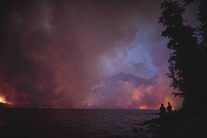 Американским туристам пришлось проехать сквозь горящий лес, ради собственного спасения