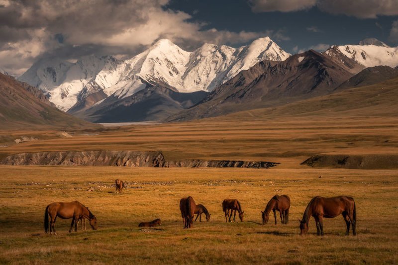 Долина Сарыджаз на границе Киргизии и Китая