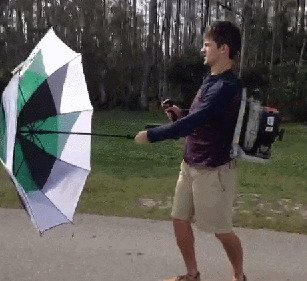 Какой крепкий зонт, однако