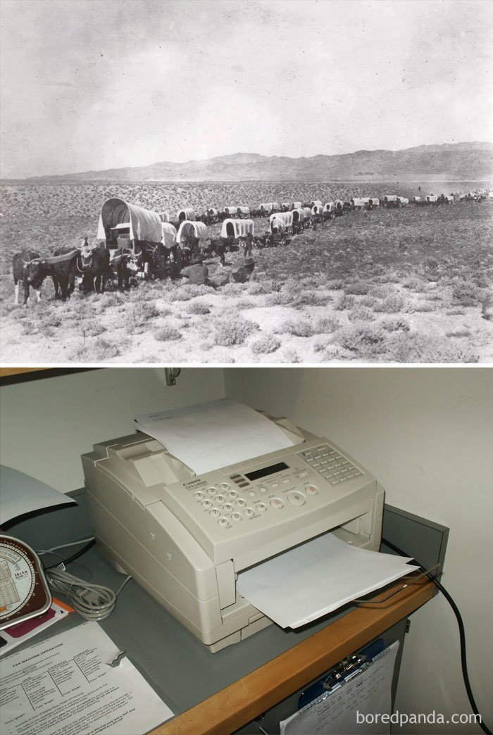 14. Факсимильный аппарат был изобретен в том же году, когда в США началось масштабное переселение на запад - в Орегон (1943 г.)
