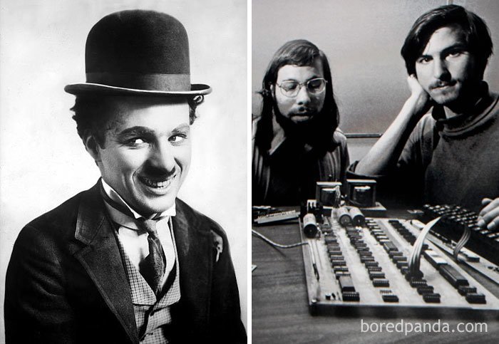 19. Чарли Чаплин умер в 1977 году. В том же году на рынок вышла компания Apple