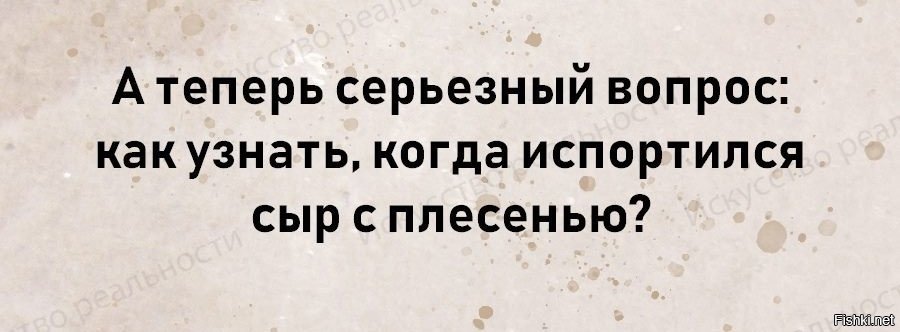 Испортиться как понять. А теперь серьёзный вопрос. Анекдот про сыр с плесенью. Как понять что сыр с плесенью испортился. А теперь серьезный вопрос как узнать, когда испортился сыр с плесенью.