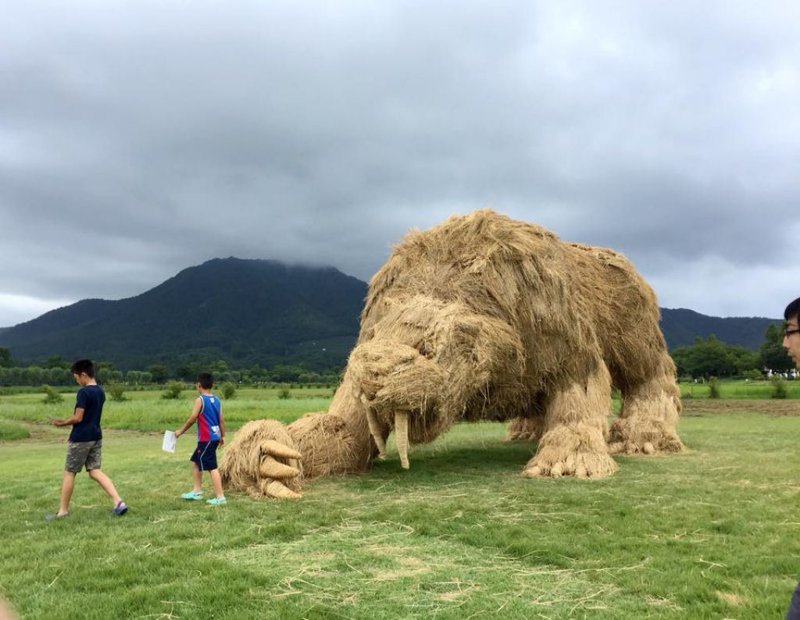 В Японии прошёл очередной фестиваль с гигантскими соломенными животными Wara Art