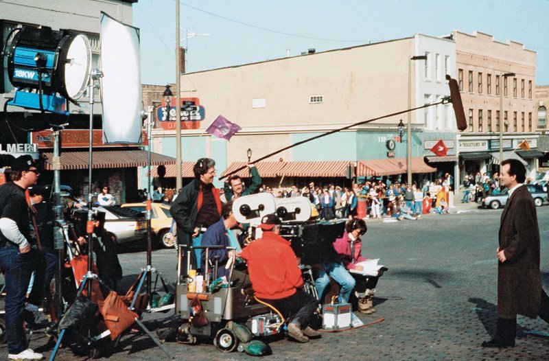 Билл Мюррей на съемках фильма "День сурка", 1992 год.
