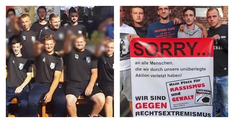 Немецкий клуб выгнал семь игроков за "зигу" на фото