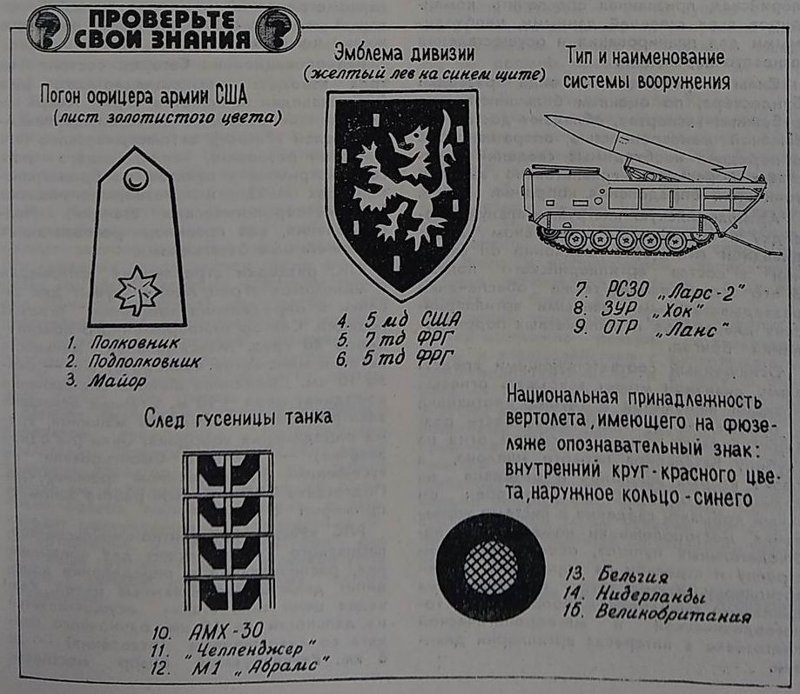 Тест из 12 частей на уровень знаний офицера Советской Армии