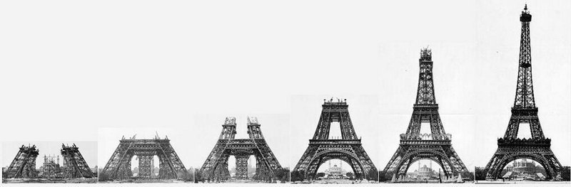 Строительство Эйфелевой башни, 1887-89