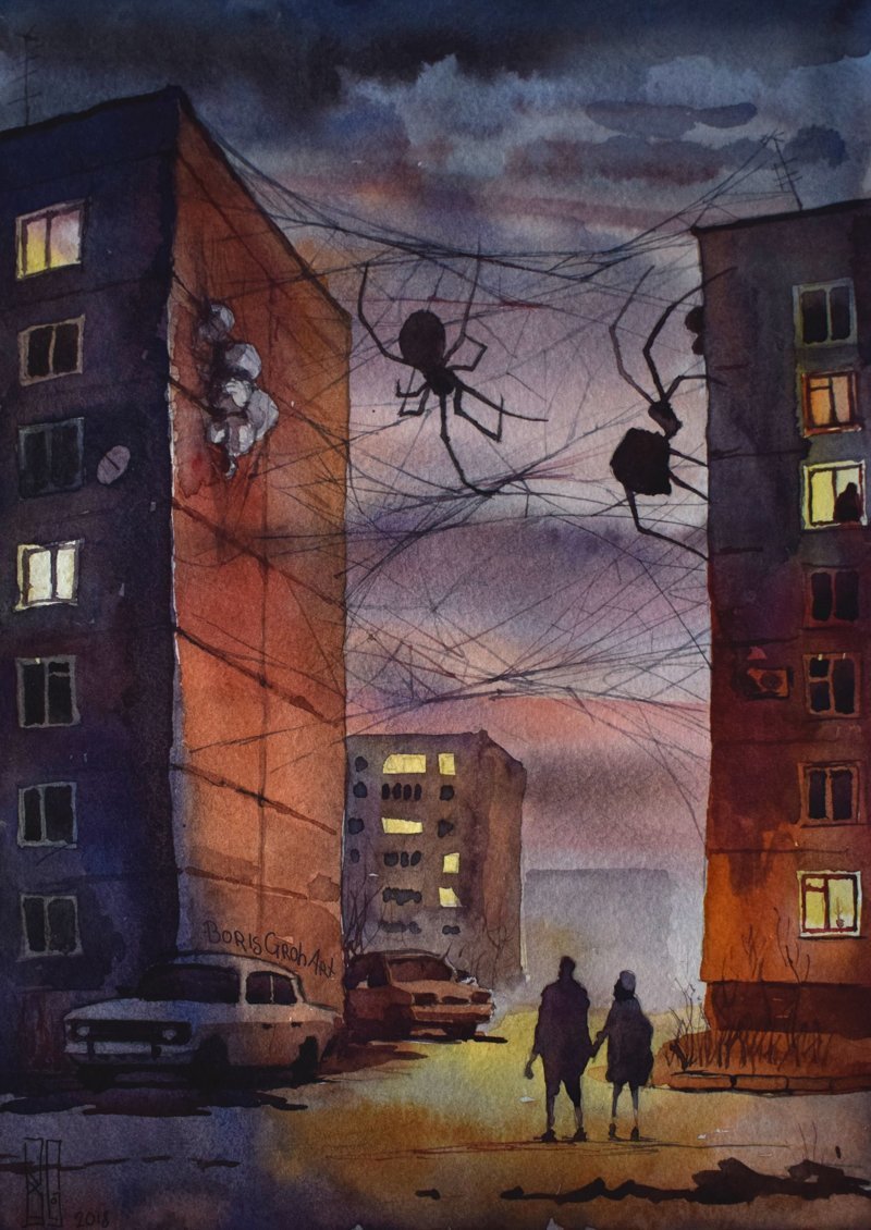 Мрачные и загадочные существа на тёмных российских улицах