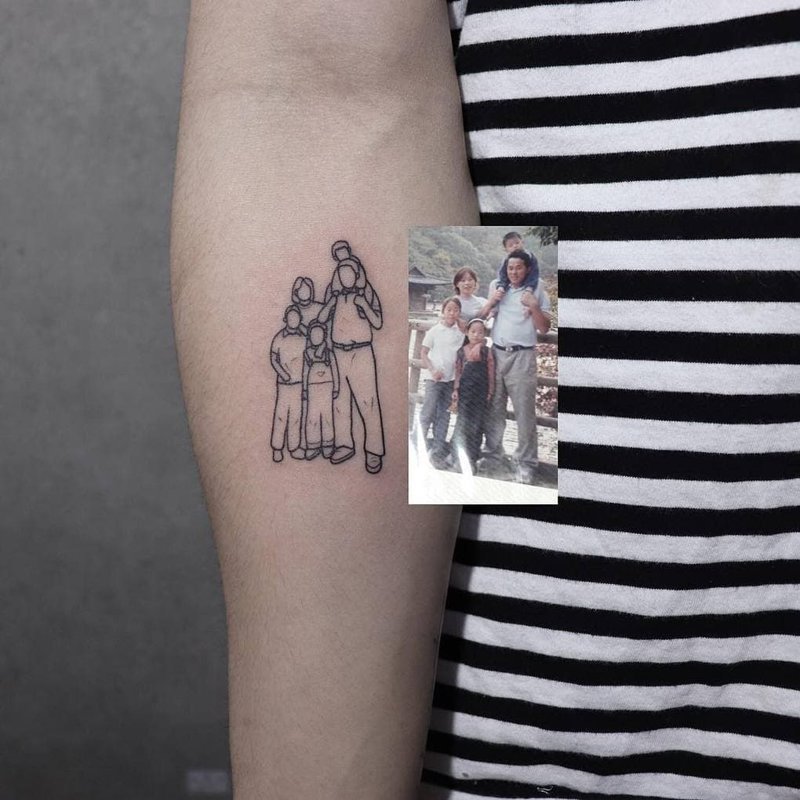 Мастер из Южной Кореи делает минималистичные татуировки по фотографиям