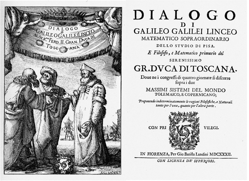 Титульный лист скандальной книги Галилея. 