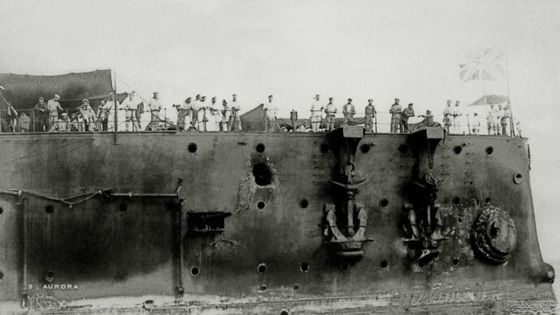 Крейсер «Аврора» после Цусимского сражения, 1905 год.
