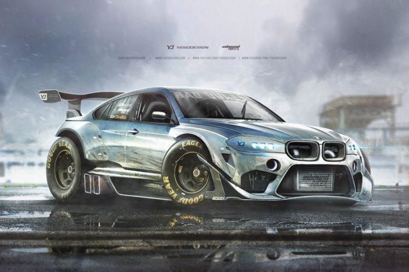 …а что касается BMW X6, то даже кроссовер можно превратить в гибрид машины NASCAR и техники из Need for Speed!