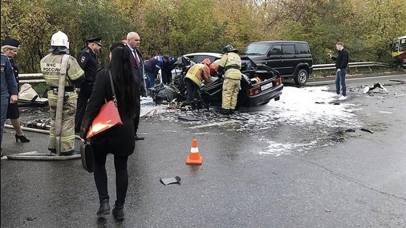 Авария дня. В Новокузнецке произошла крупная авария с участием автобуса