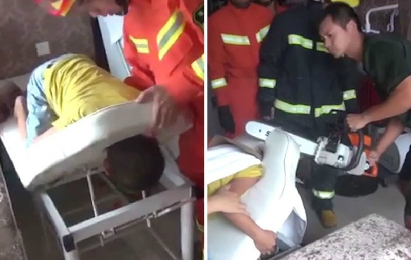 Спасатели с бензопилой освободили мальчика, застрявшего головой в массажном кресле
