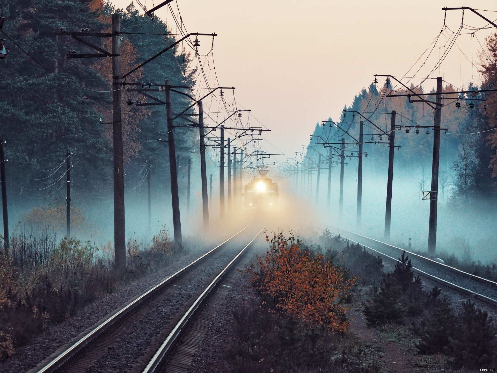 Железная дорога туман