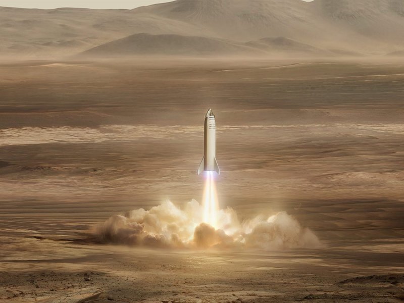 2022-2023 годы: посадка первого космического корабля Big Falcon Spaceship на Марс