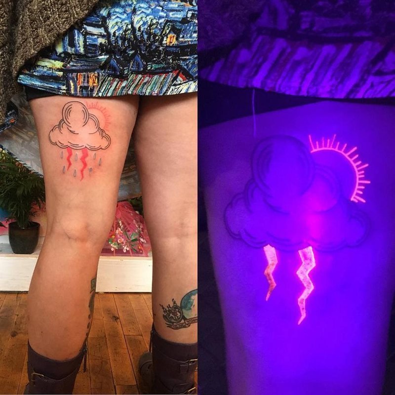 23 крутые татуировки американской художницы, которые светятся в темноте