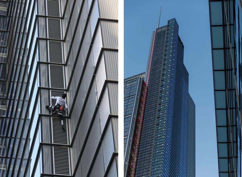 «Человек-паук» Ален Робер вскарабкался без страховки на самое высокое здание в Лондонском Сити